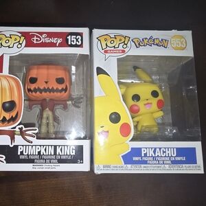 Funko Pop! Pumpkin King and Pikachu Figures